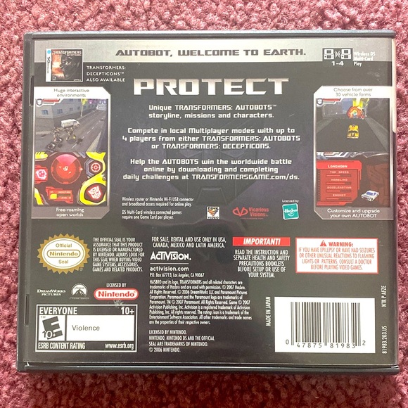Nintendo DS Transformers Autobots Rated E For Everyone - Picture 2 of 5